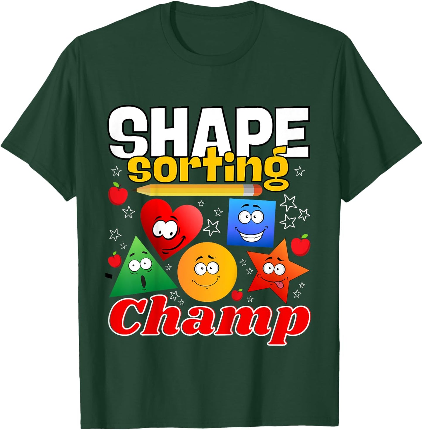 Simple Shape Sorting Lover Geometry Identification Toddler T-Shirt - T-Shirt | Forest