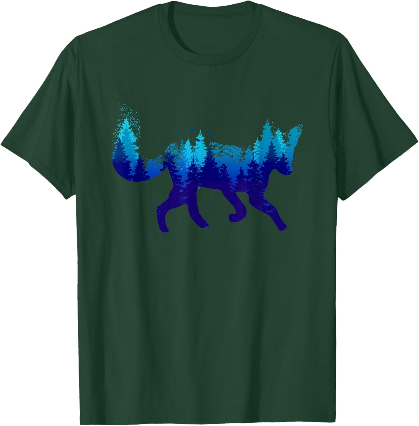 Arctic Fox Landscape Forest Antarctica Fox Animal T-Shirt - T-Shirt | Forest