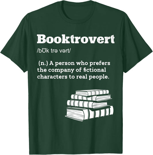Funny Booktrovert Definition Librarian Gifts for Book Lovers T-Shirt - T-Shirt | Forest