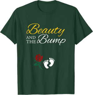 Beauty And The Bump Cute Pregnancy Announcement T-Shirt - T-Shirt | Forest