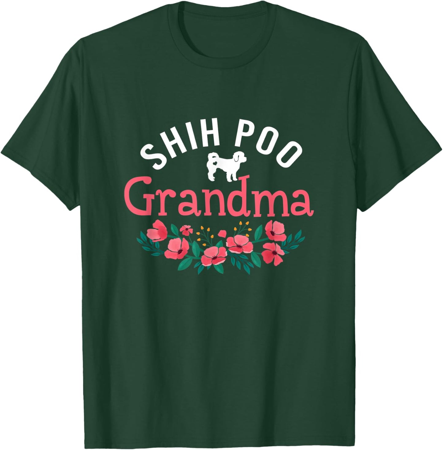 Shih Poo Dog Gifts For Grandma Dog Lovers Christmas T-Shirt - T-Shirt | Forest