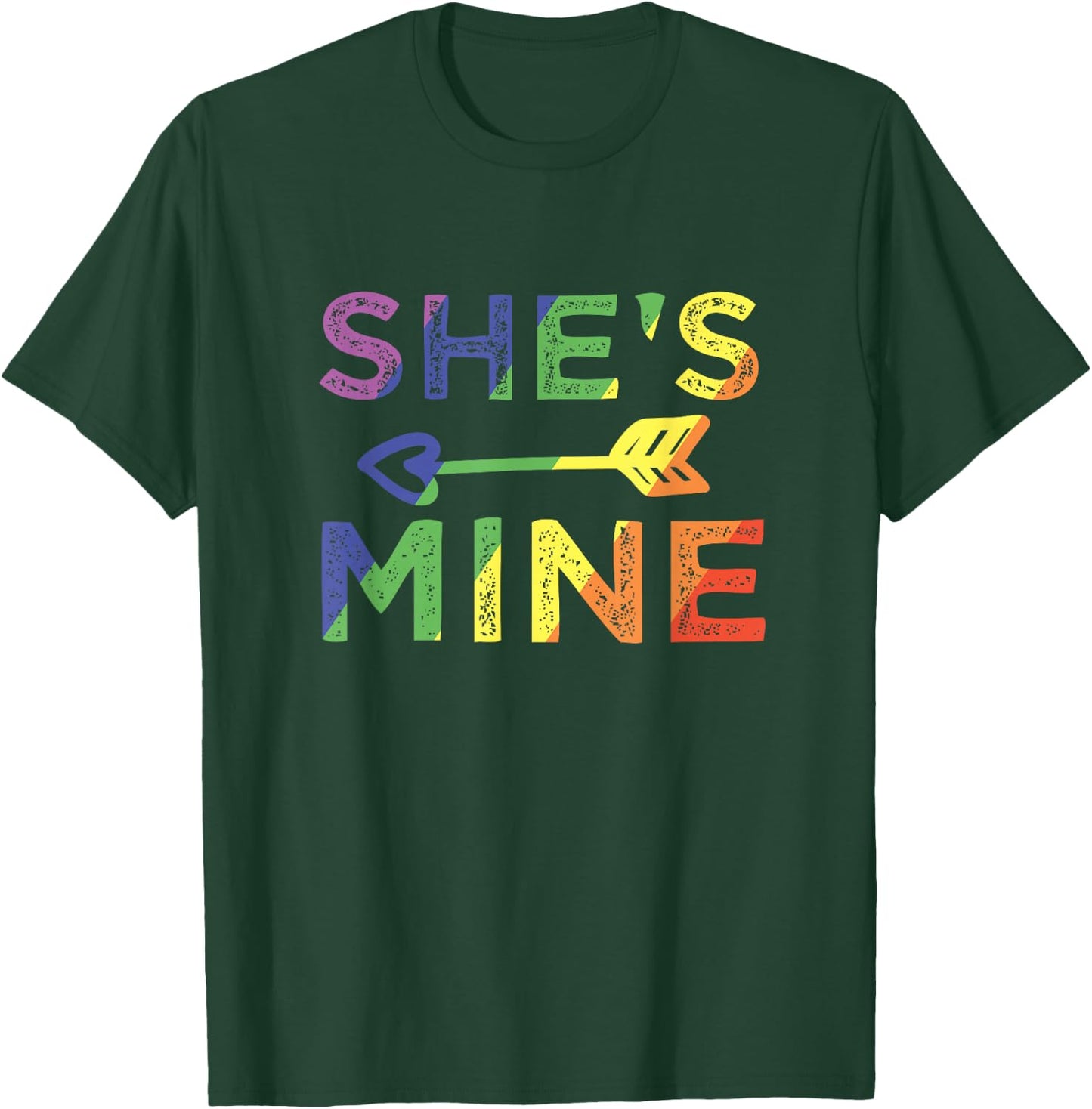 Lesbian Couple She's Mine I'm Hers Matching LGBT Pride T-Shirt - T-Shirt | Forest