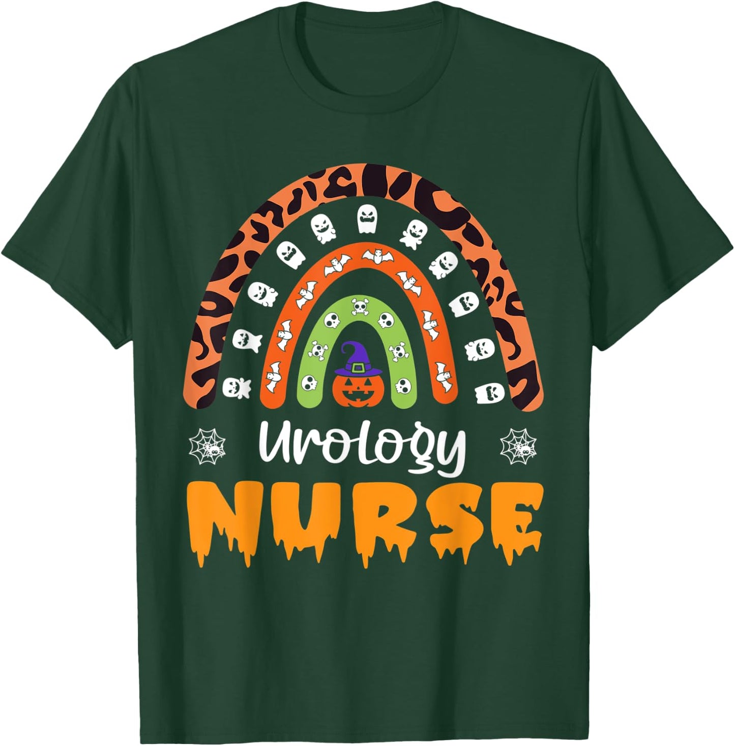 Urology Nurse RN Leopard Rainbow Women Halloween Costume T-Shirt - T-Shirt | Forest