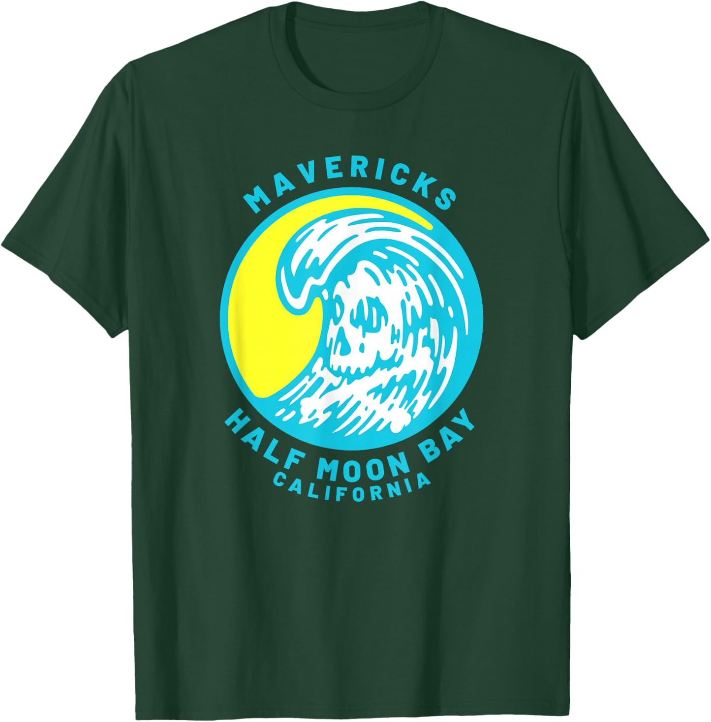 Mavericks Half Moon Bay Surfing T-Shirt - T-Shirt | Forest