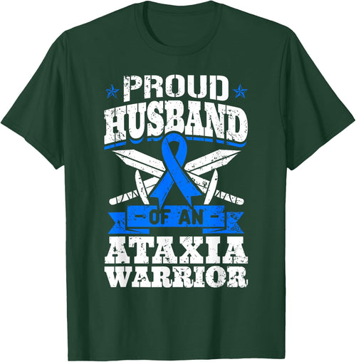 Proud Husband Of An Ataxia Warrior Awareness Ribbon Dystaxia