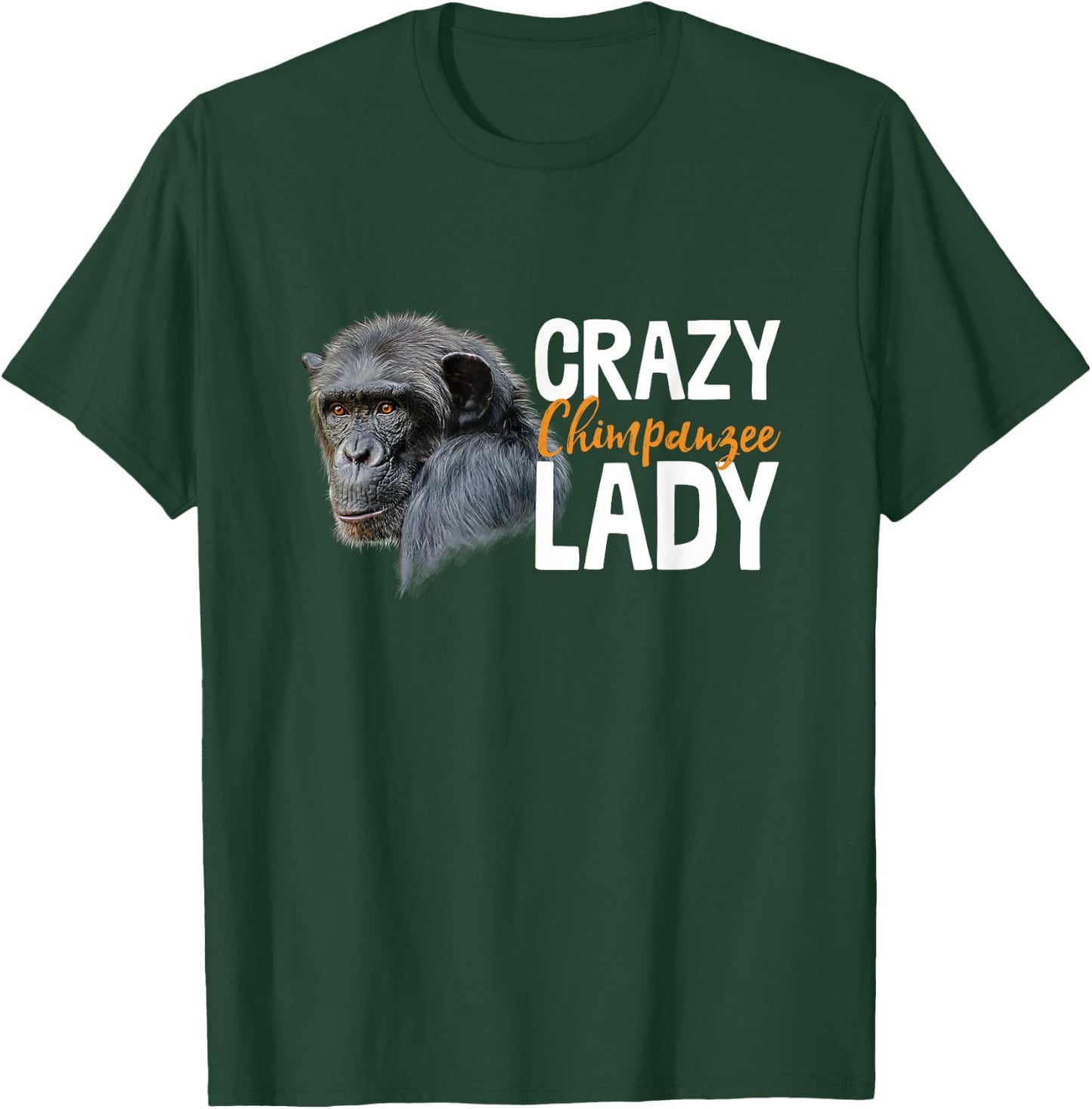 Crazy Chimpanzee Lady Art Monkey Chimp Ape Animal Novelty T-Shirt - T-Shirt | Forest