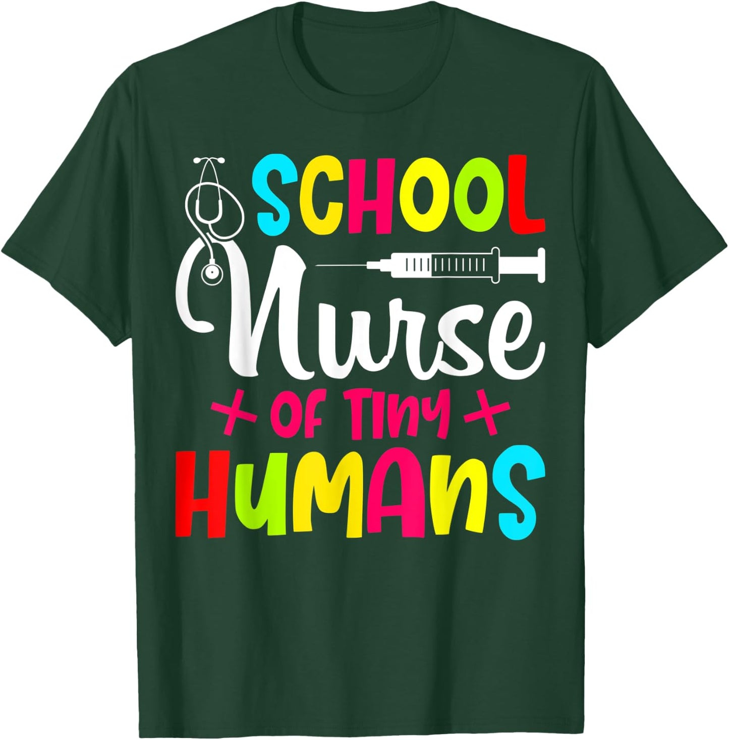 School Nurse Of Tiny Humans Nurse Back To School T-Shirt - T-Shirt | Forest