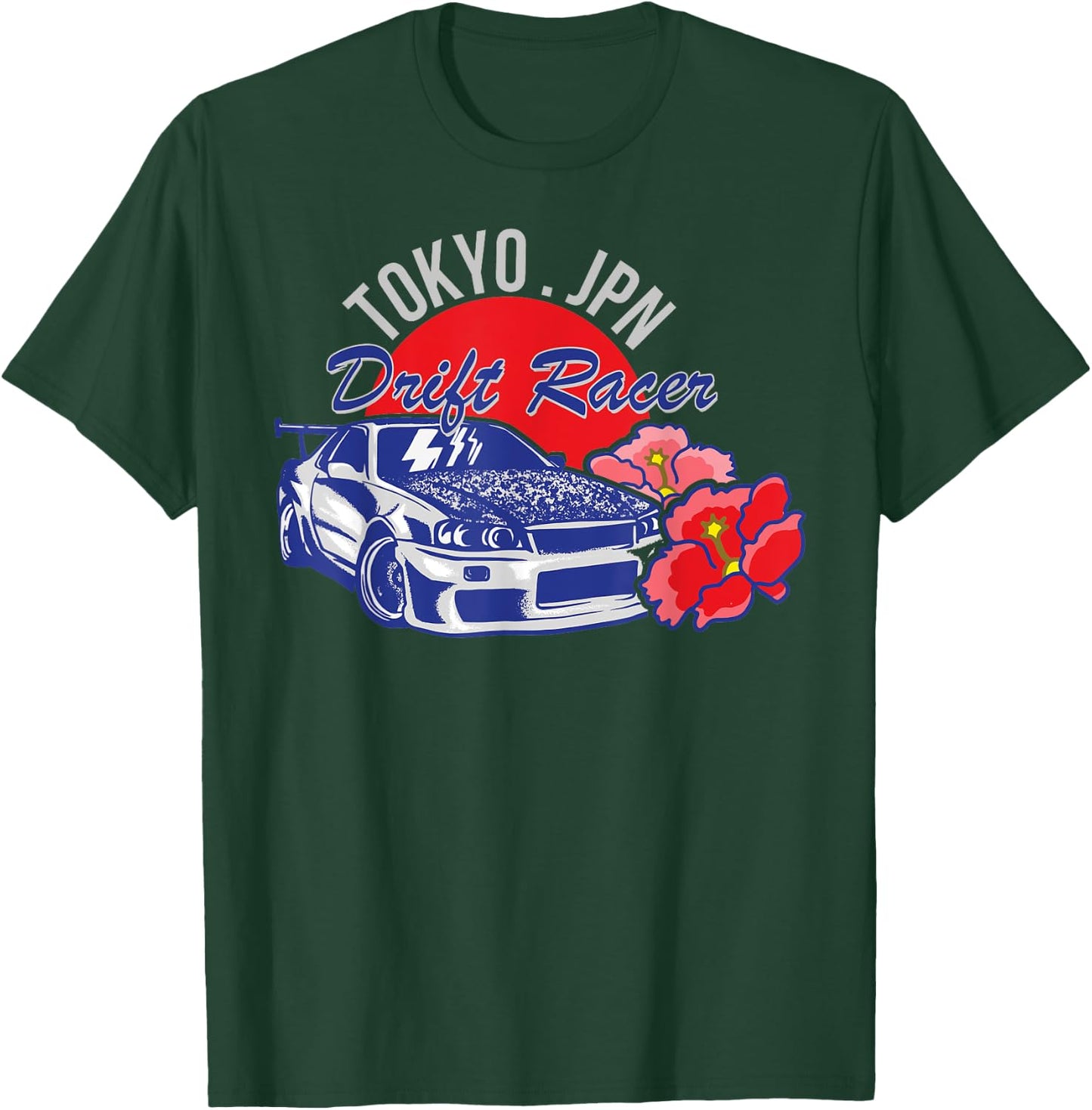 JDM Tokyo Japan Drift Race Car Tuning Retro Vintage Graphic T-Shirt - T-Shirt | Forest