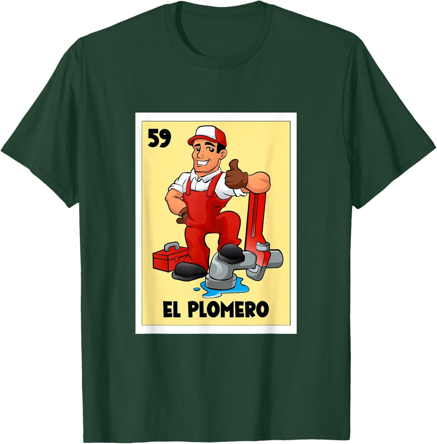 El Plomero Mexican Bingo Card Game The Plumber Spanish T-Shirt - T-Shirt | Forest