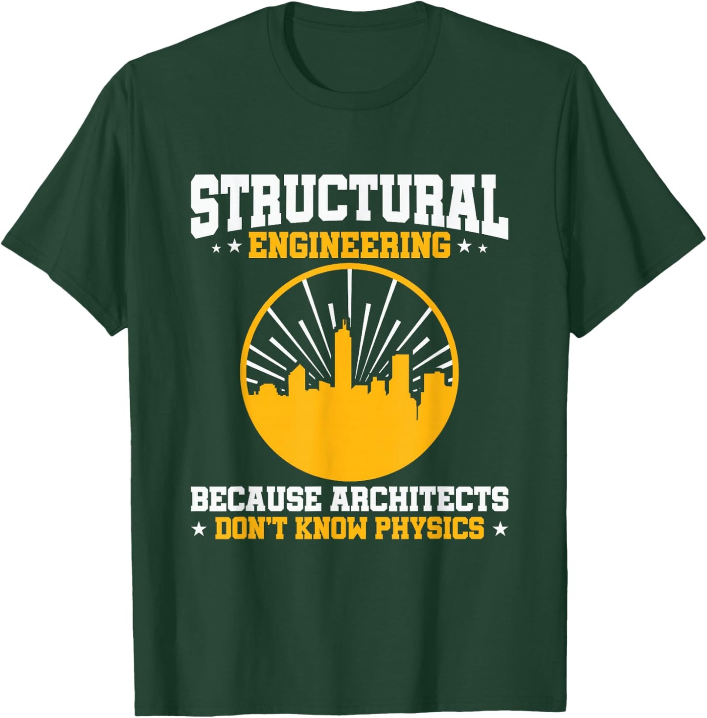 Structural Engineer Shirts and Gifts Men's Black Cotton 65% Polyester 35% Classic Fit Short Sleeve Small Funny Physics Graduation T-Shirt - T-Shirt | Forest