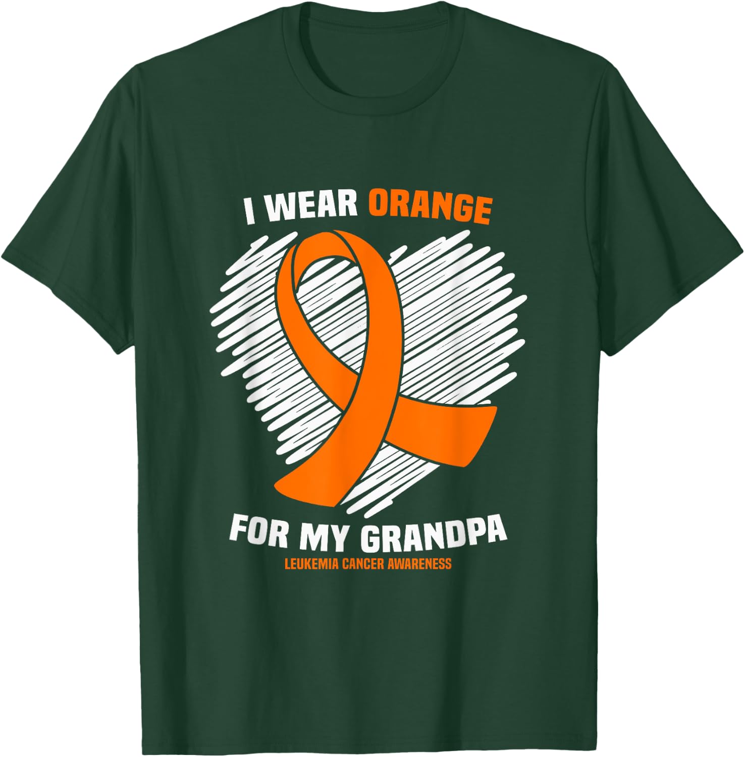 I Wear Orange For My Grandpa Leukemia Cancer Awareness T-Shirt - T-Shirt | Forest