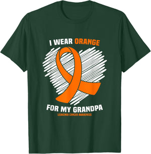 I Wear Orange For My Grandpa Leukemia Cancer Awareness T-Shirt - T-Shirt | Forest