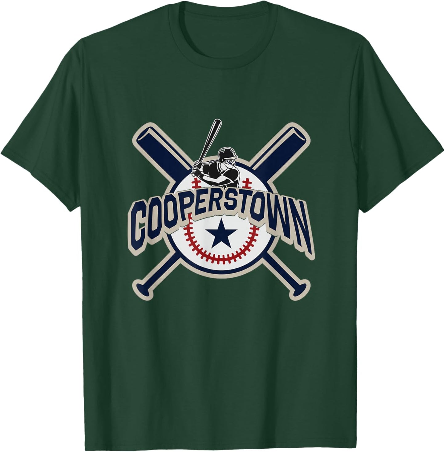 Cooperstown New York Baseball Game Family Vacation T Shirt T-Shirt - T-Shirt | Forest