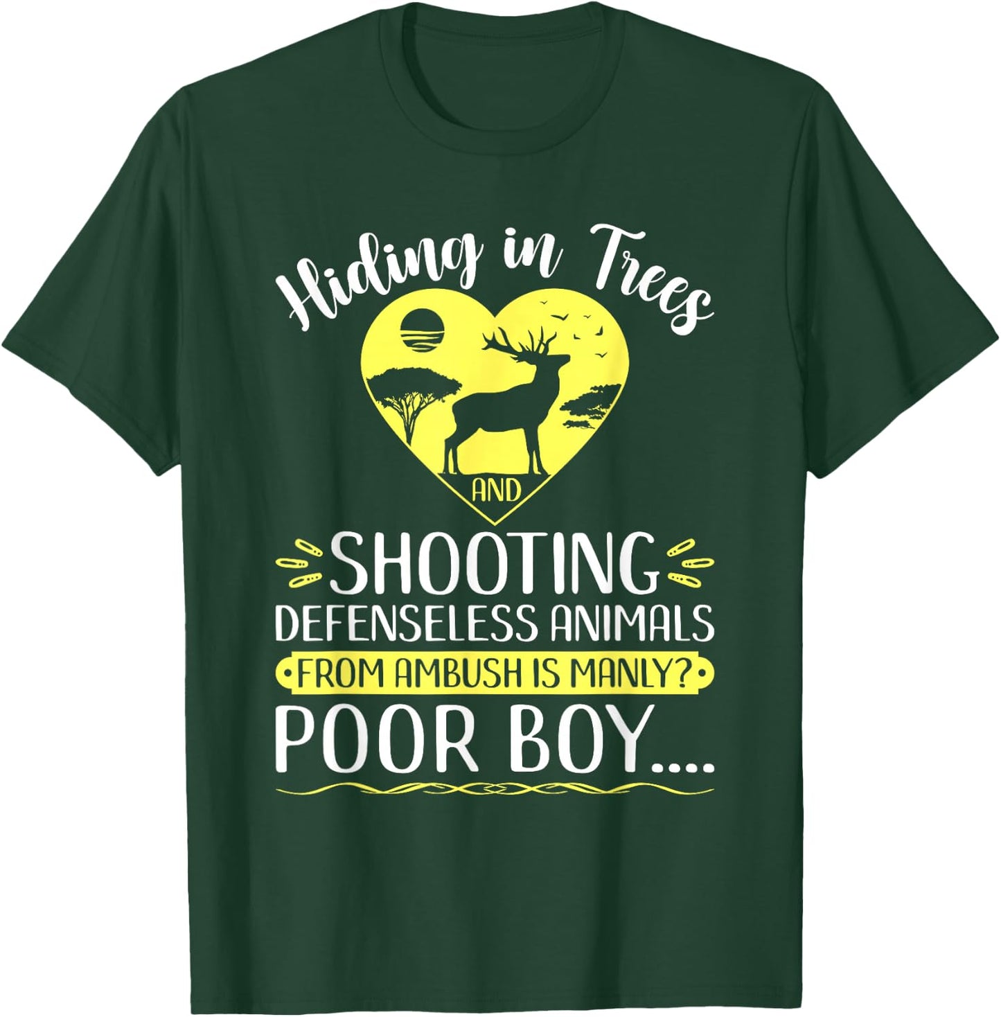 Anti Hunting Protest, Stop Deer Hunt Animal Rights T-Shirt - T-Shirt | Forest