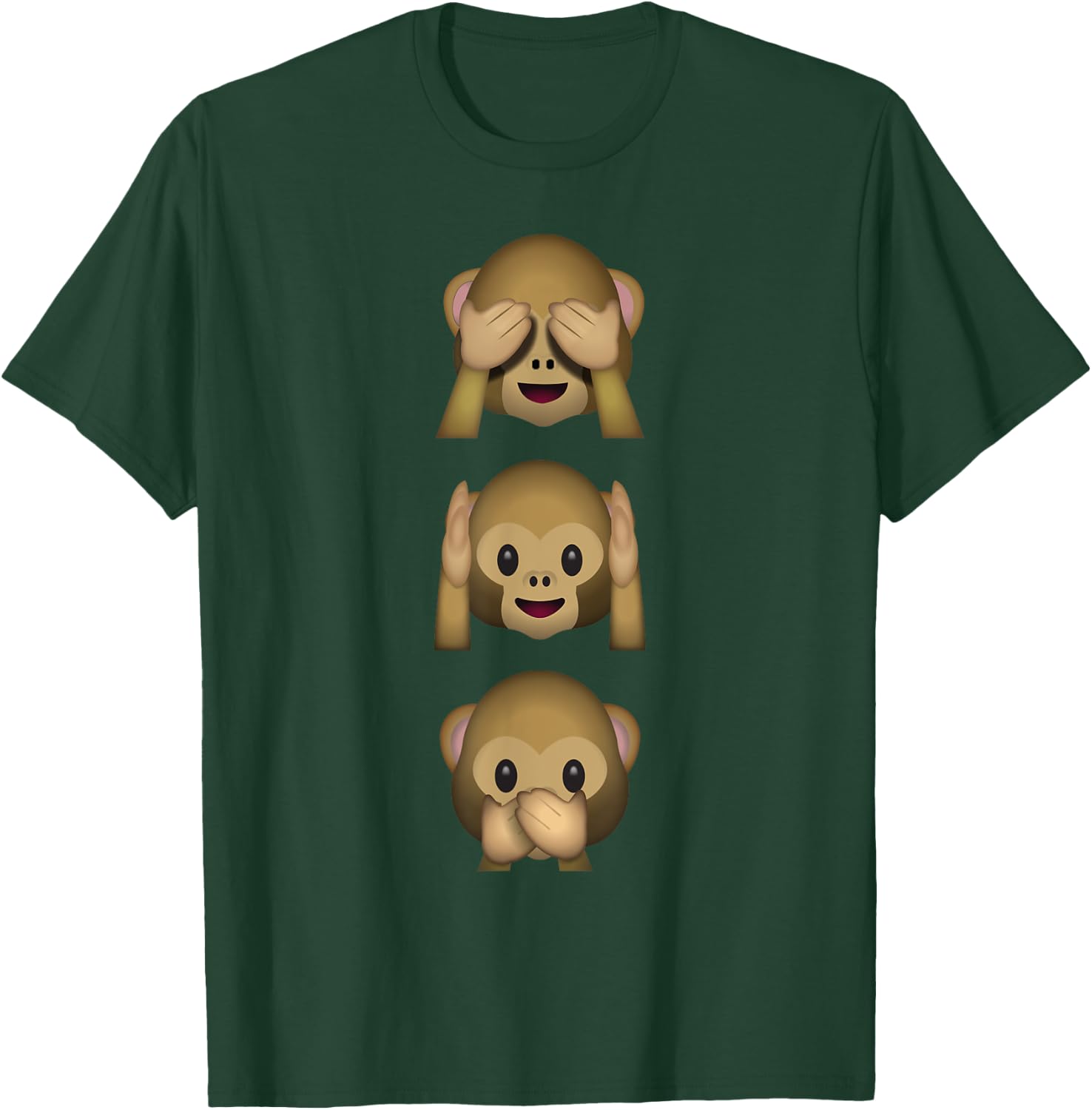 See No Evil Hear No Evil Speak No Evil 3 Wise Monkeys T-Shirt - T-Shirt | Forest