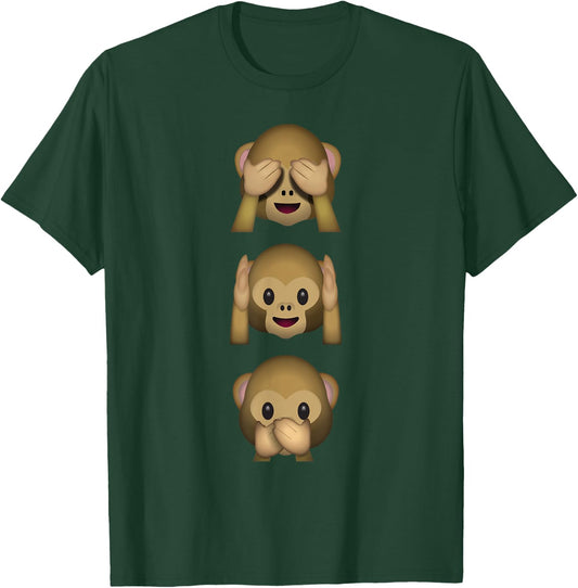 See No Evil Hear No Evil Speak No Evil 3 Wise Monkeys T-Shirt - T-Shirt | Forest
