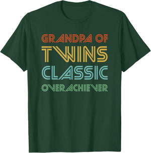 Grandpa of Twins Classic Overachiever: Funny retro T-Shirt - T-Shirt | Forest