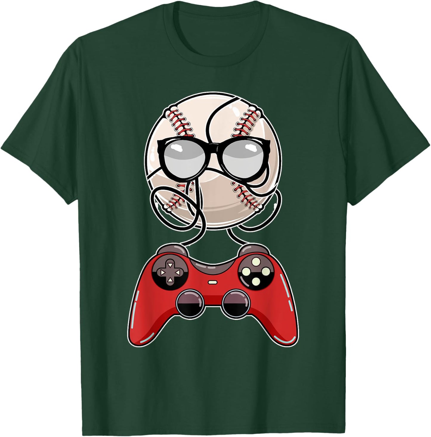 Video-game Controller Baseball Gaming Sports Player Gamer T-Shirt - T-Shirt | Forest