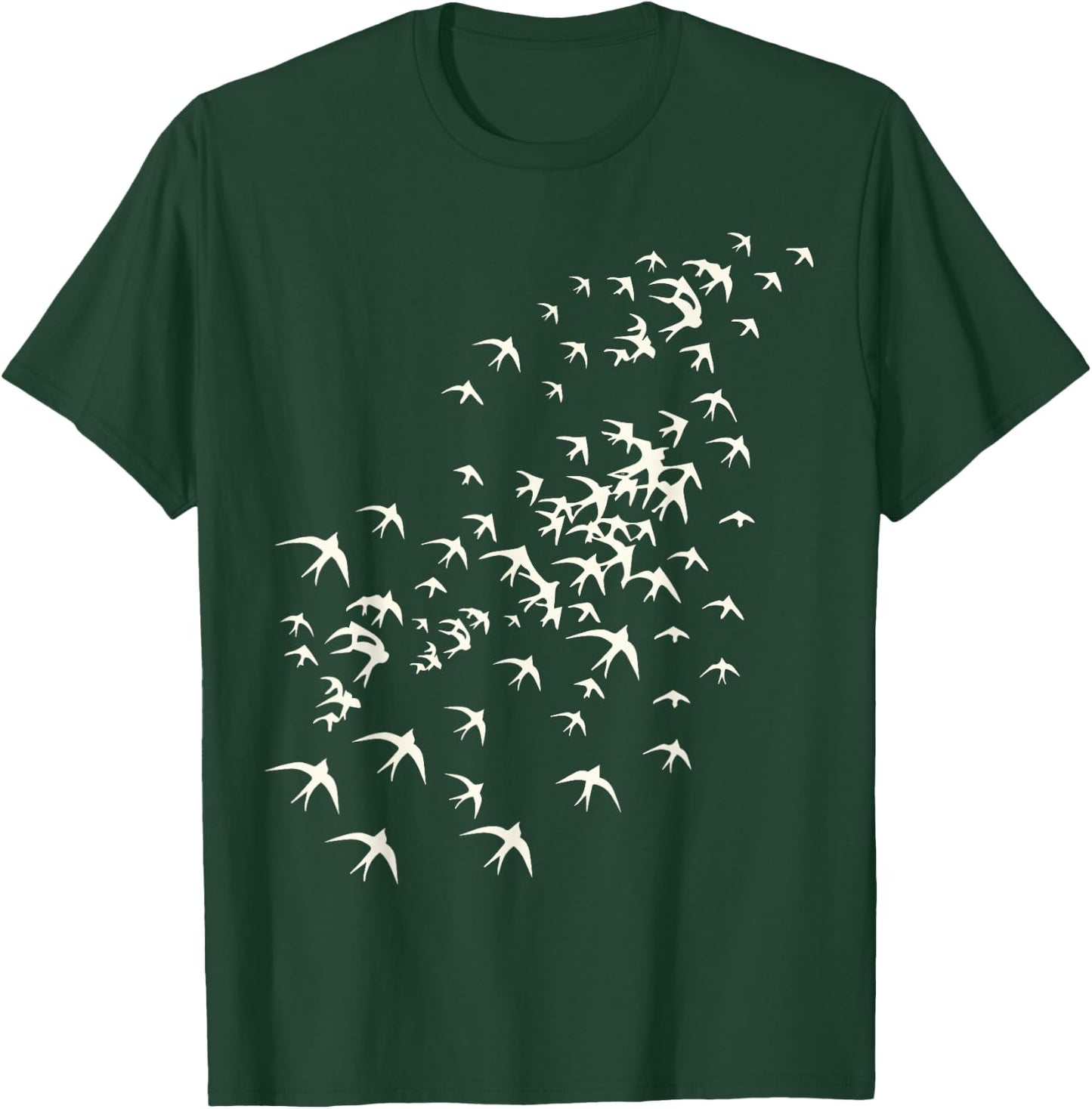 Flock of Birds Flying - Nature and Bird Lovers Graphic Print T-Shirt - T-Shirt | Forest