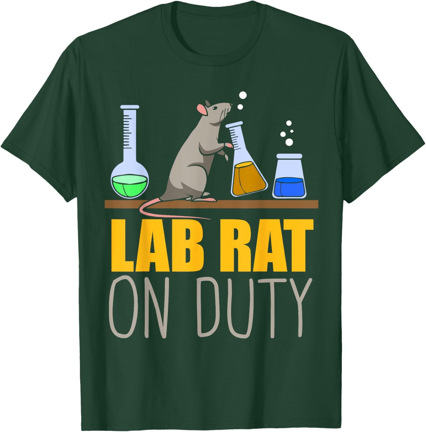 Lab Rat on Duty - Chemistry Mouse Lab Rat T-Shirt - T-Shirt | Forest