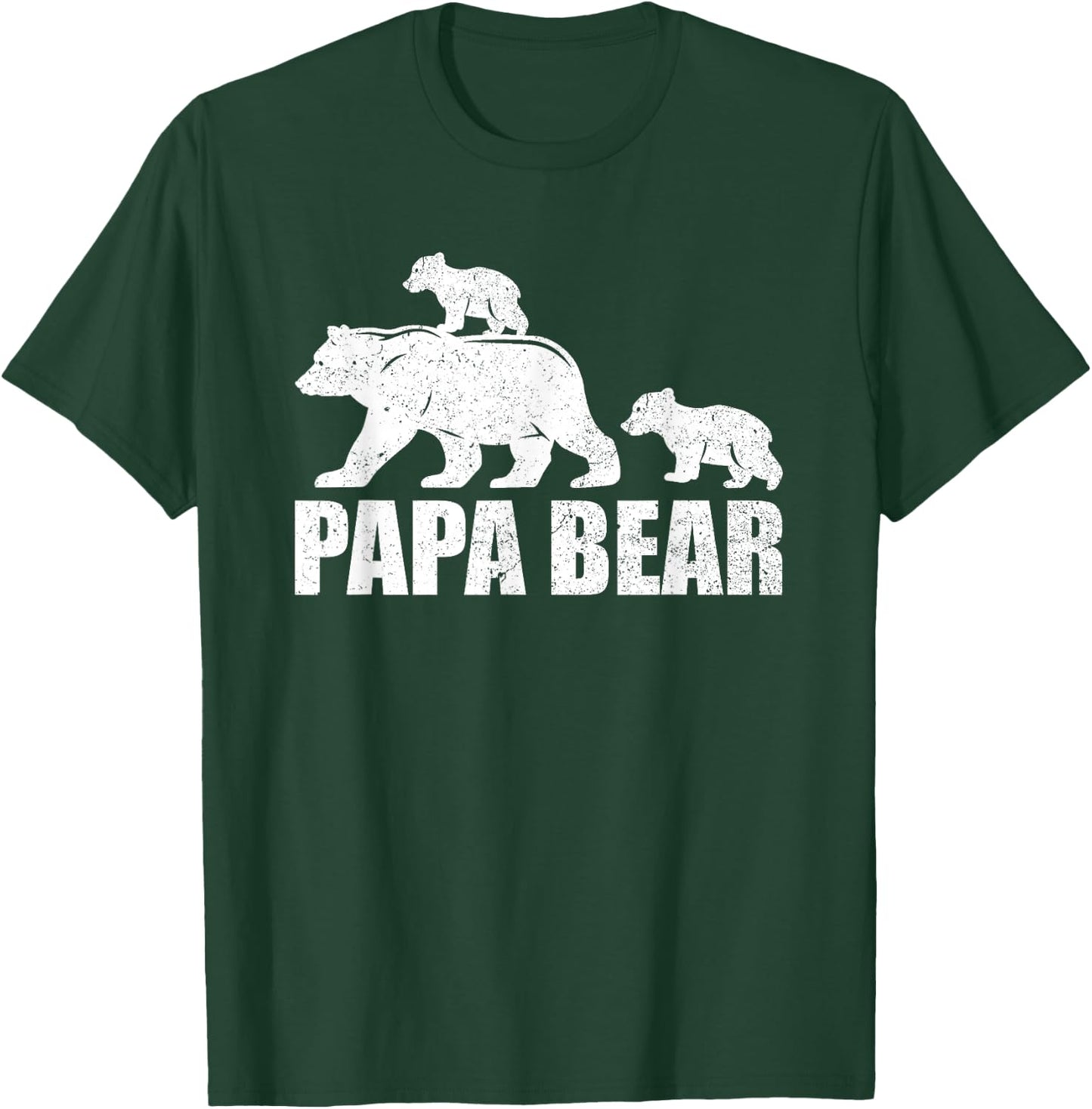 Papa Bear Two Cubs Shirt Daddy Bear Twin Papa 2 Kids T-Shirt - T-Shirt | Forest