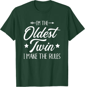 Older Twin Funny Saying T-Shirt - T-Shirt | Forest