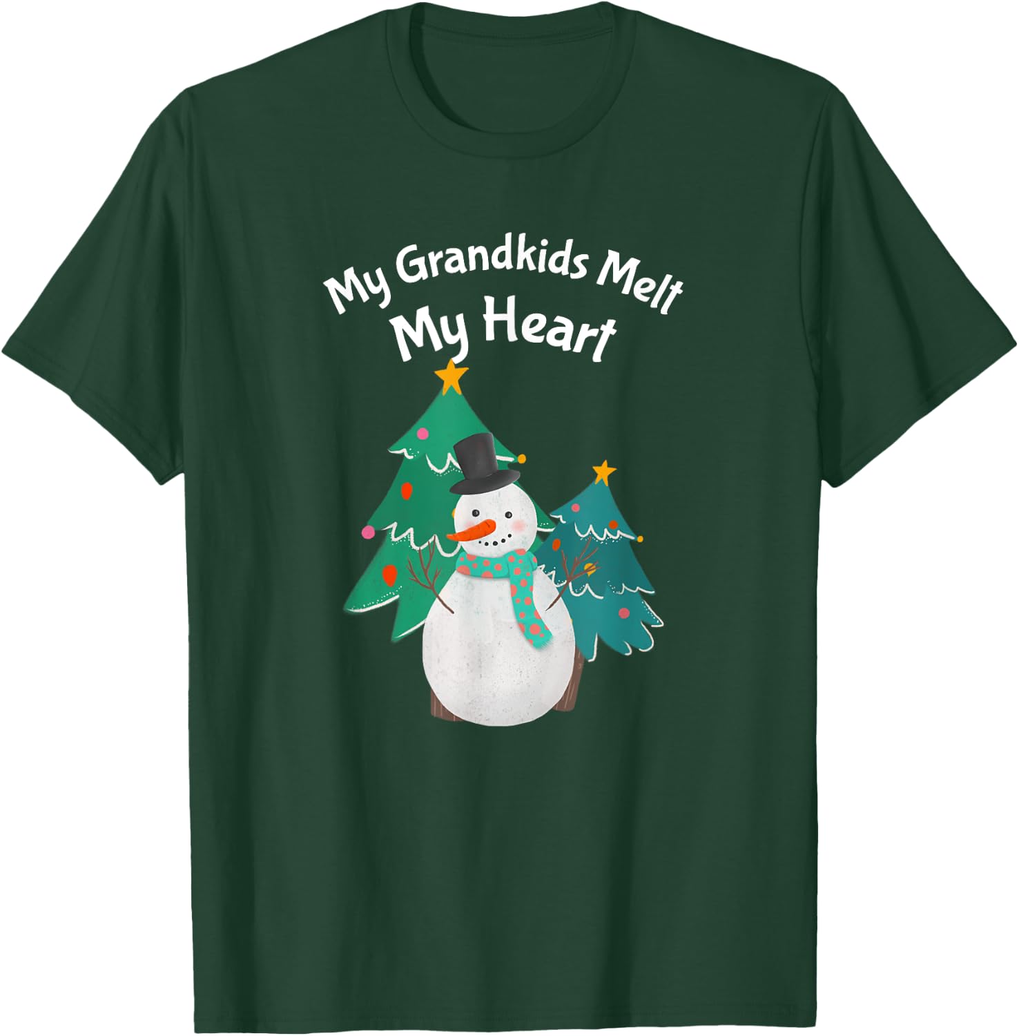 My Grandkids Melt My Heart Snowman Shirt For Grandma T-Shirt - T-Shirt | Forest