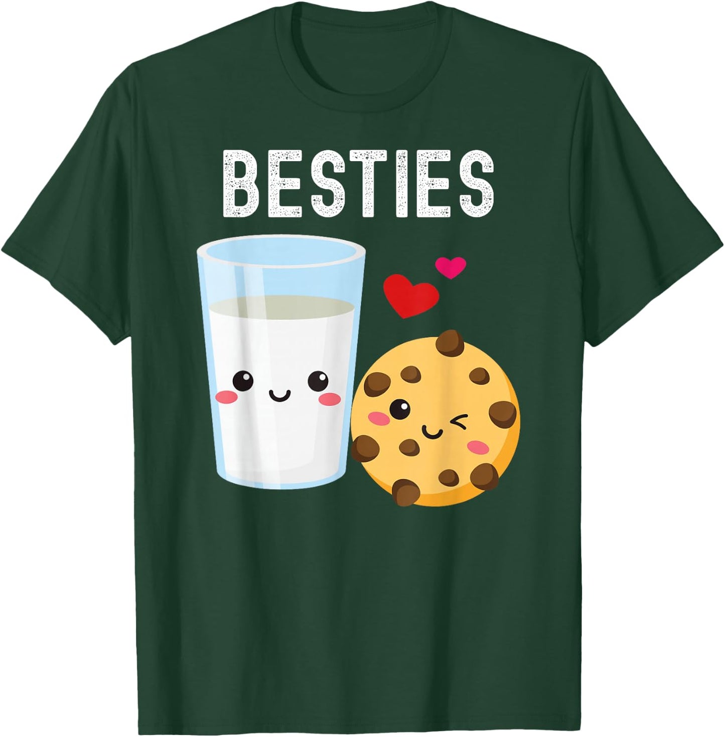 Besties Kawaii Milk and Cookie Best Friends Couples Matching T-Shirt - T-Shirt | Forest