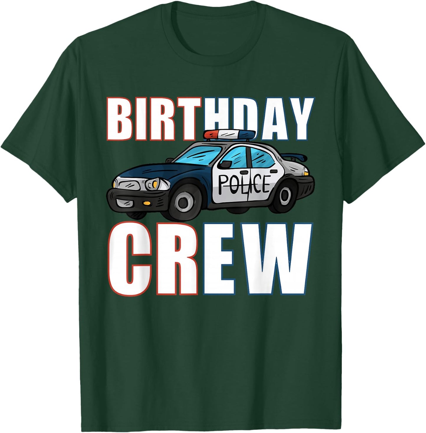 Kids Police Birthday Crew Policeman Officer Cop Boys T-Shirt - T-Shirt | Forest