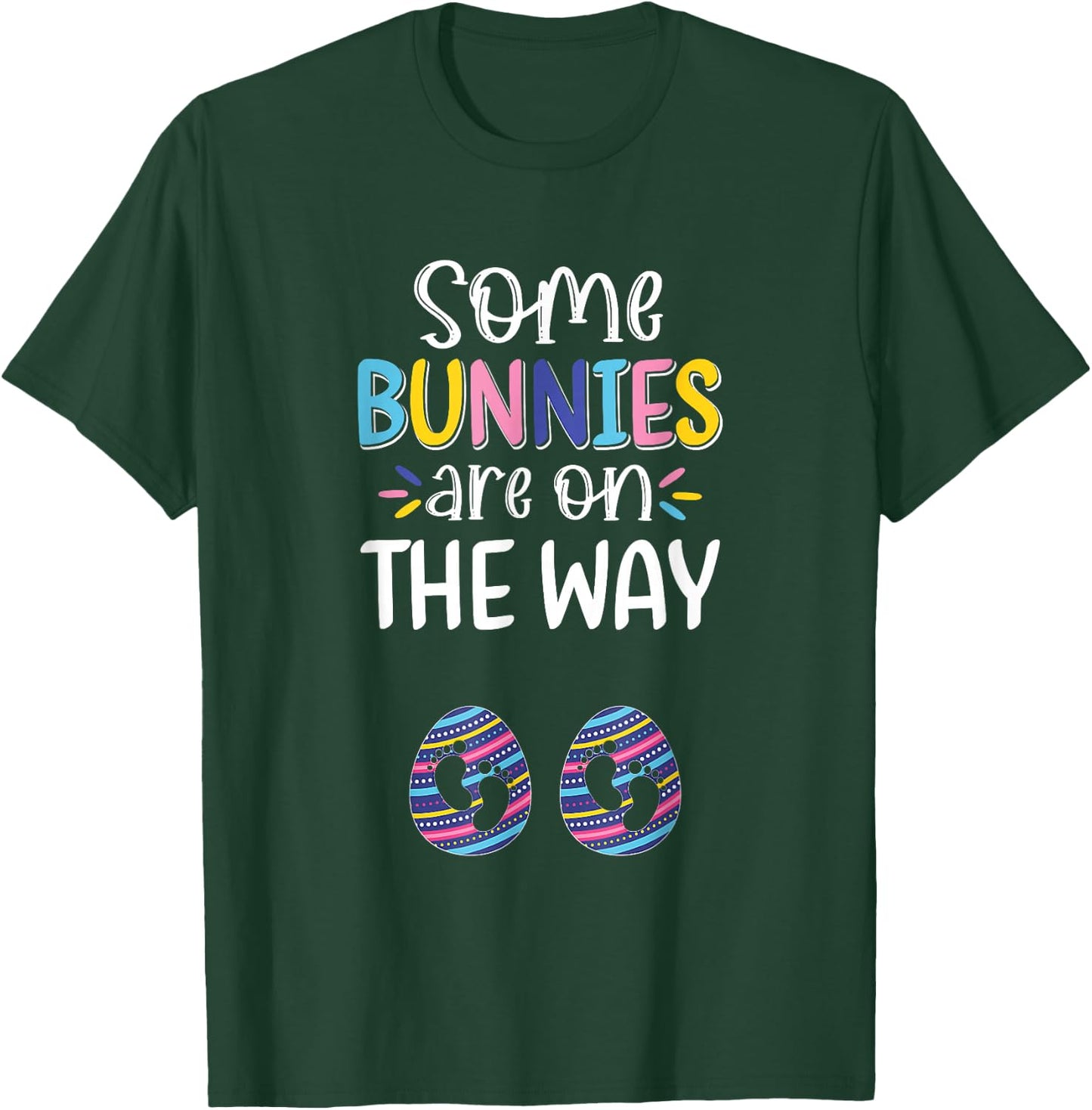 Some Bunnies On The Way Easter Day Twin Pregnancy Reveal T-Shirt - T-Shirt | Forest