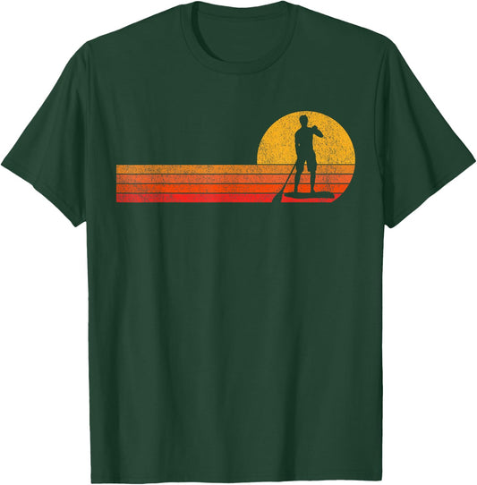 Retro Paddleboarding Stand Up Paddle Board Paddleboard T-Shirt - T-Shirt | Forest