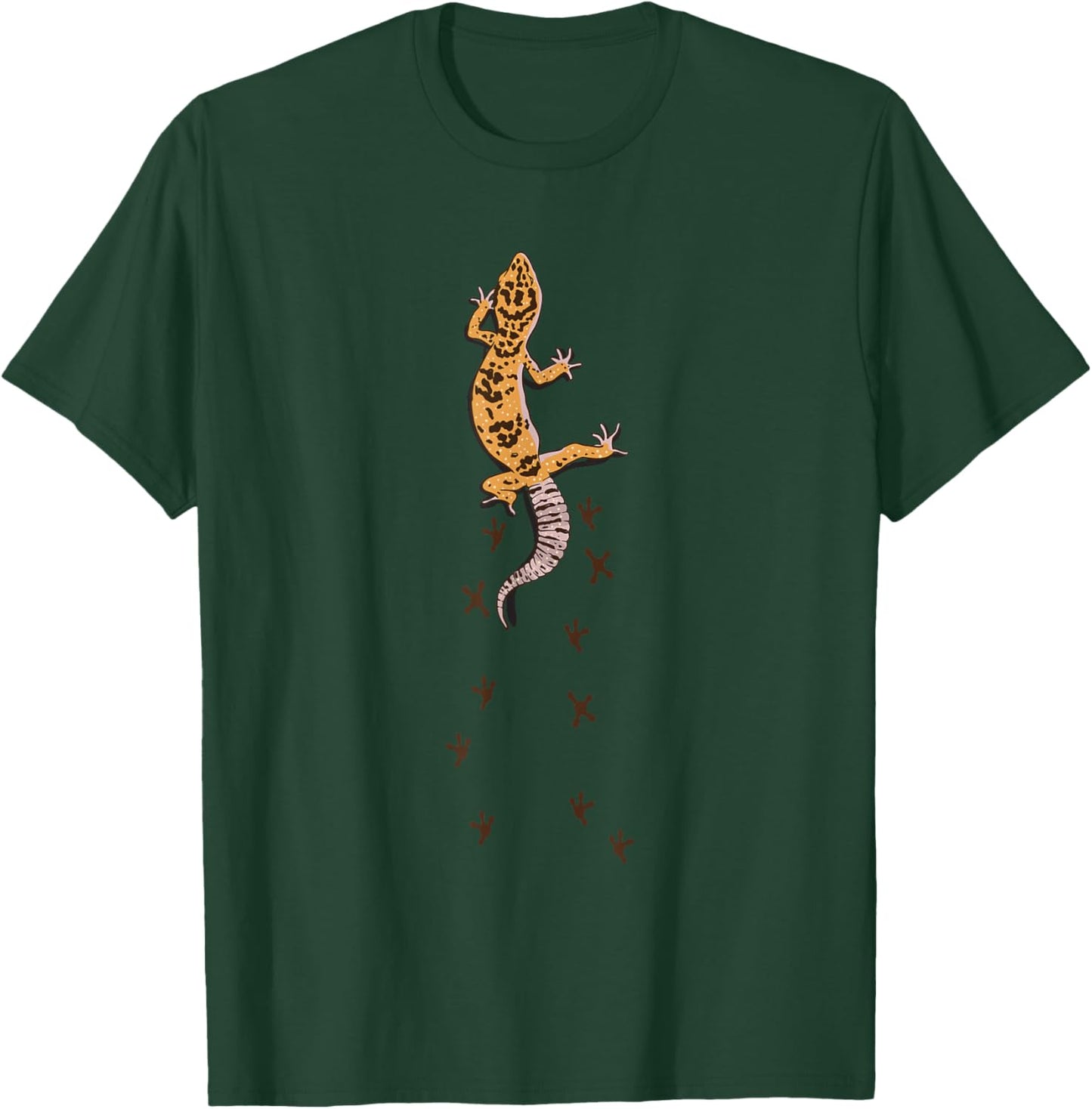 Leopard Gecko Tracks Lizard Lover Gift T-Shirt - T-Shirt | Forest