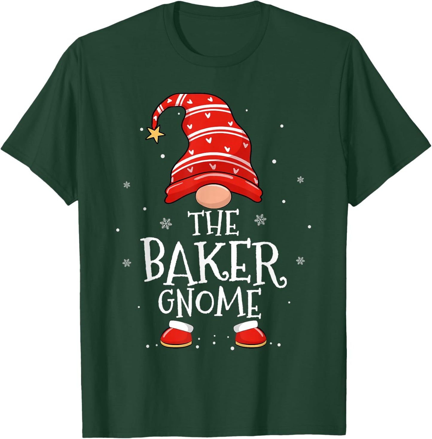 Baker Gnome Xmas Family Matching Funny Christmas Gnomes T-Shirt - T-Shirt | Forest