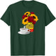 Cafecito and Confidence Cafe con Flores - -Adults, Black, Small, Short Sleeve, Classic Fit, Cotton Blend, Floral, Vacation, Classic, Unique Design T-Shirt - T-Shirt | Forest