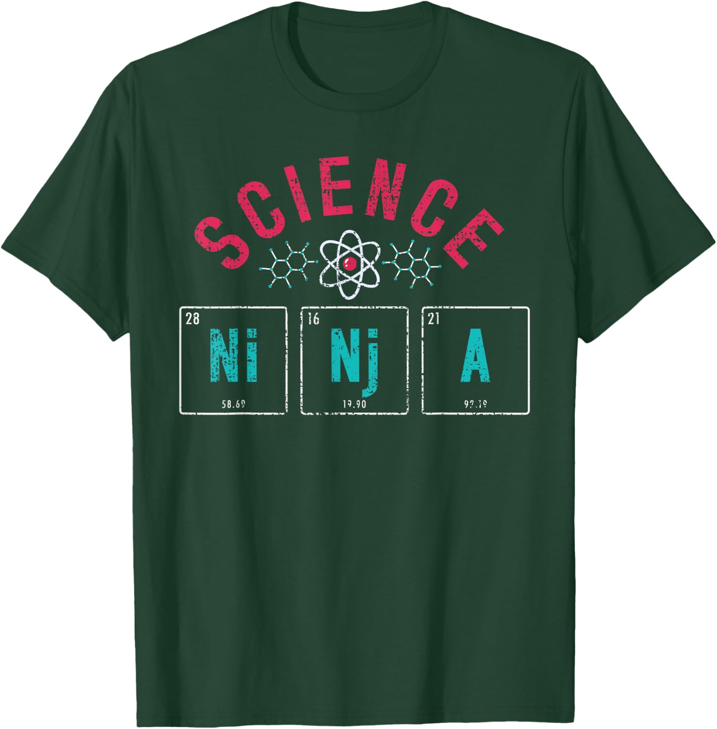 Science Ninja Periodic Table Physics Vintage Gift Scientists T-Shirt - T-Shirt | Forest