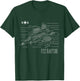 Kids American Aircraft Stealth Fighter F22 Raptor Blueprint T-Shirt - T-Shirt | Forest