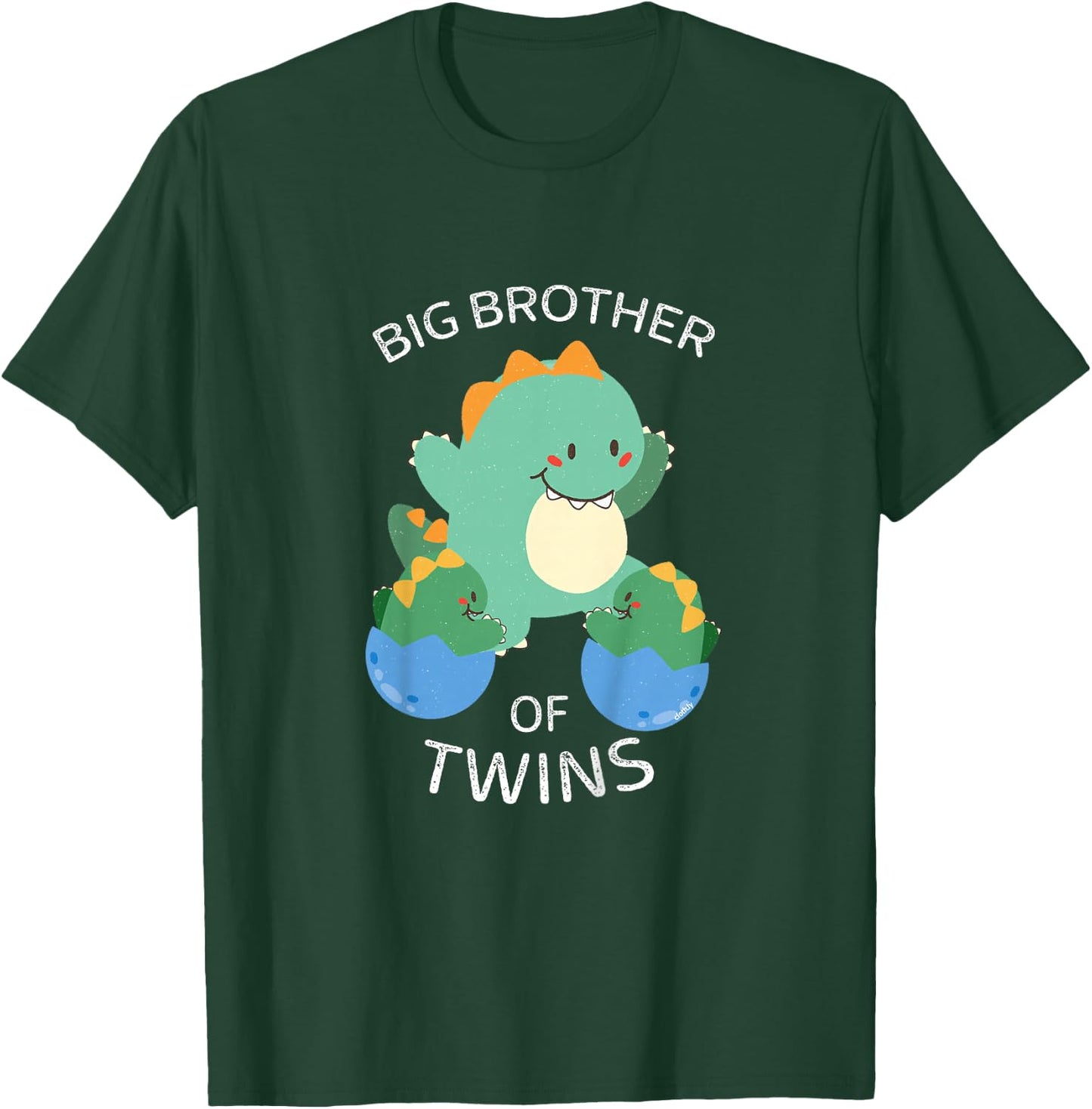 Kids Big Brother of Twins Dinosaur Twin T-Shirt - T-Shirt | Forest