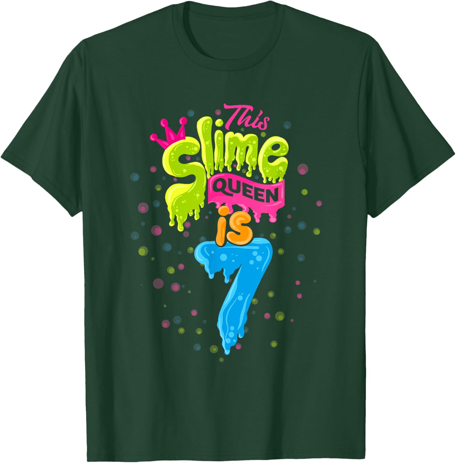 Slime Queen 7th Birthday Slime Shirt 7 T-Shirt - T-Shirt | Forest