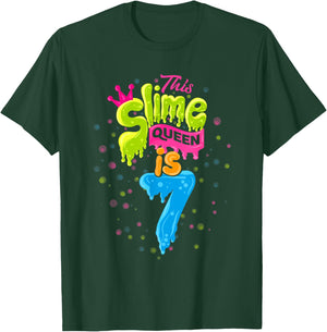 Slime Queen 7th Birthday Slime Shirt 7 T-Shirt - T-Shirt | Forest