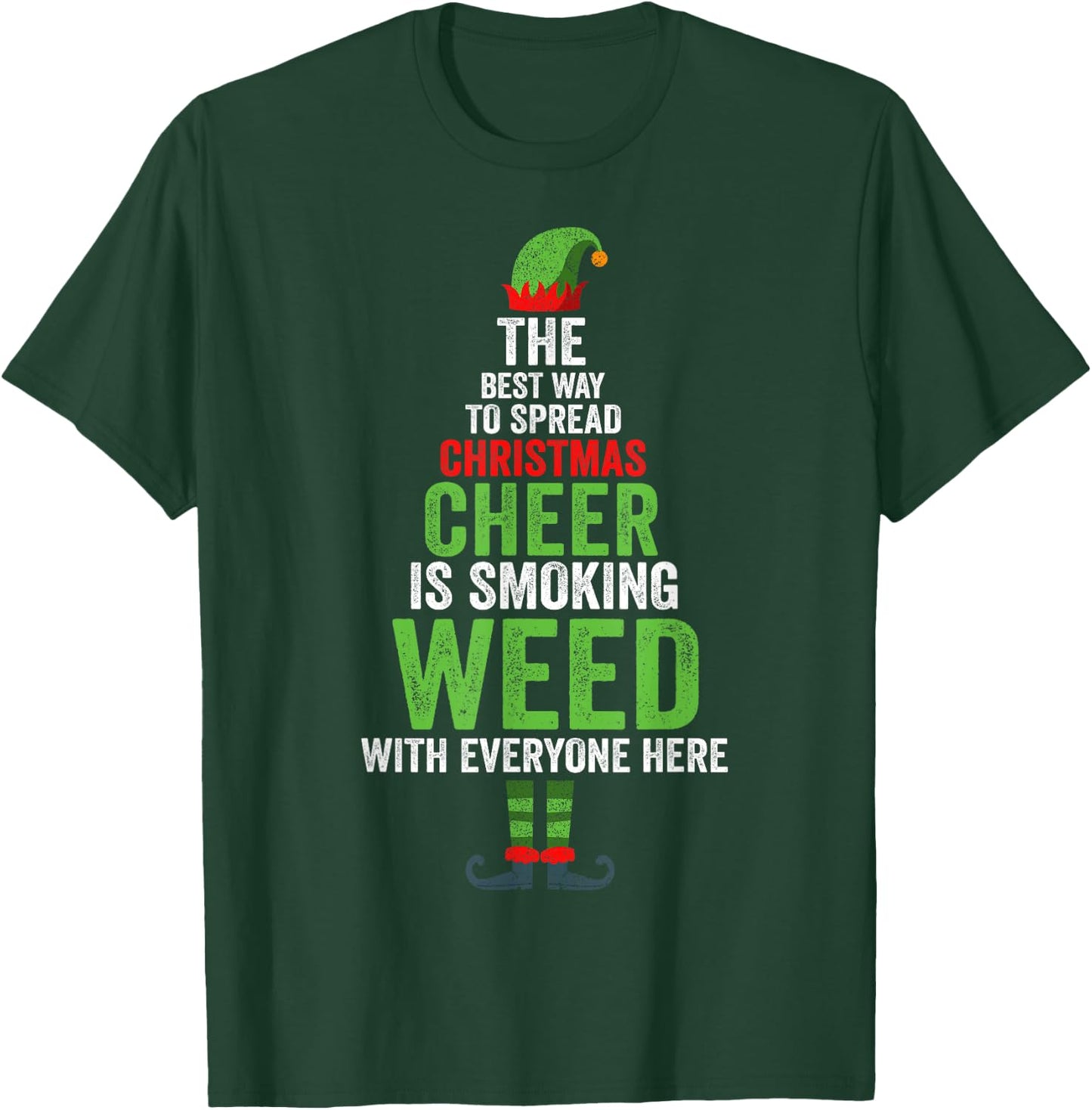 Weed Christmas Men Apparel Funny Marijuana Pot Leaf Cannabis T-Shirt - T-Shirt | Forest