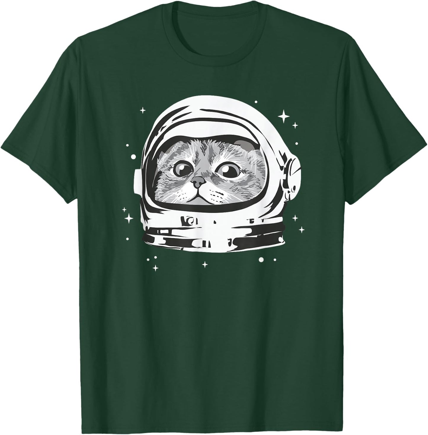 Space Cat Astronaut Funny Graphic T-Shirt - T-Shirt | Forest