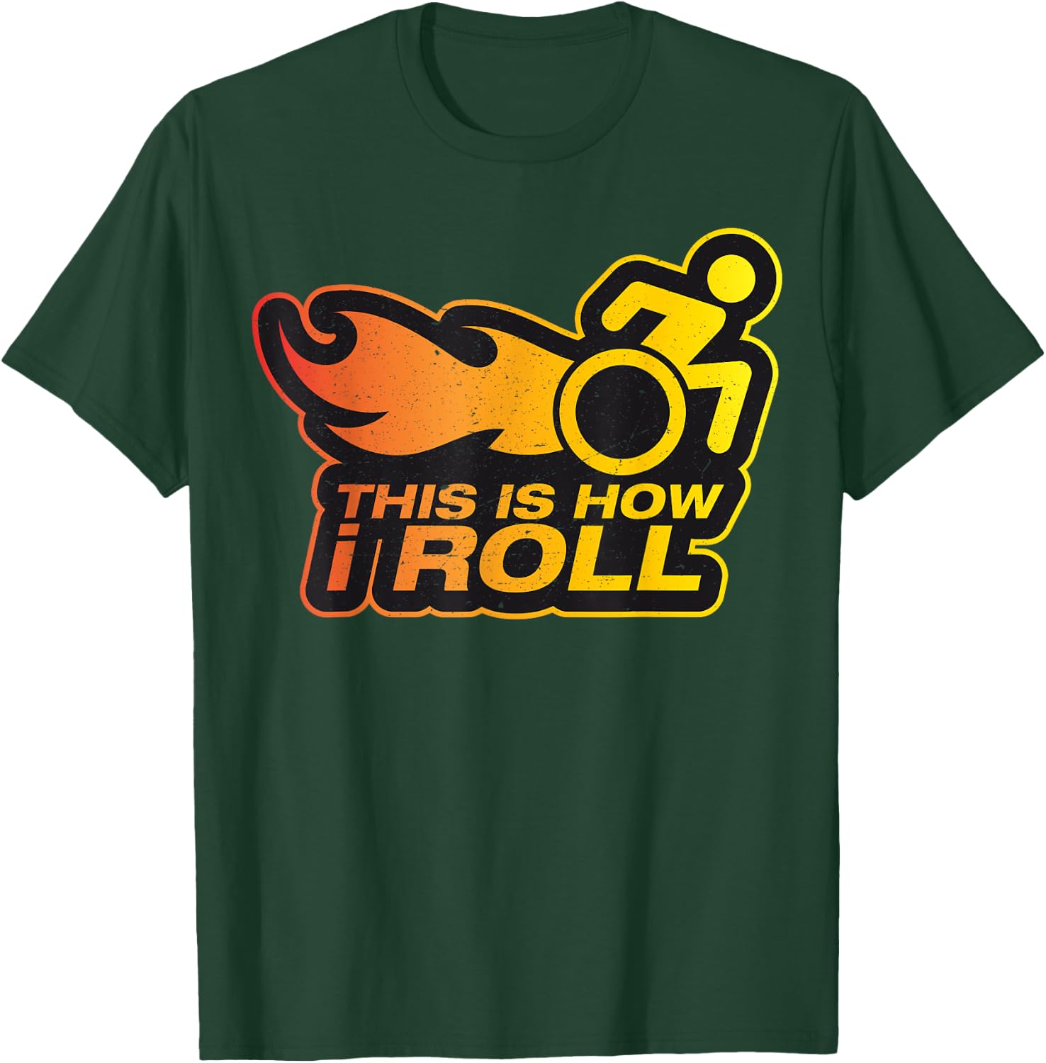 Funny Wheelchair Disability Leg Amputee Humor Vintage T-Shirt - T-Shirt | Forest