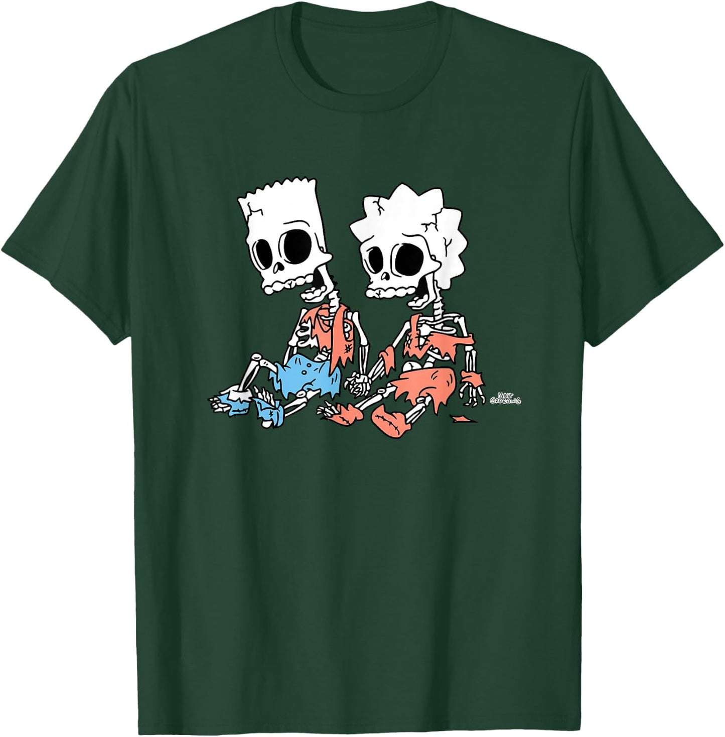 The Simpsons Bart and Lisa Skeletons Treehouse of Horror T-Shirt - T-Shirt | Forest