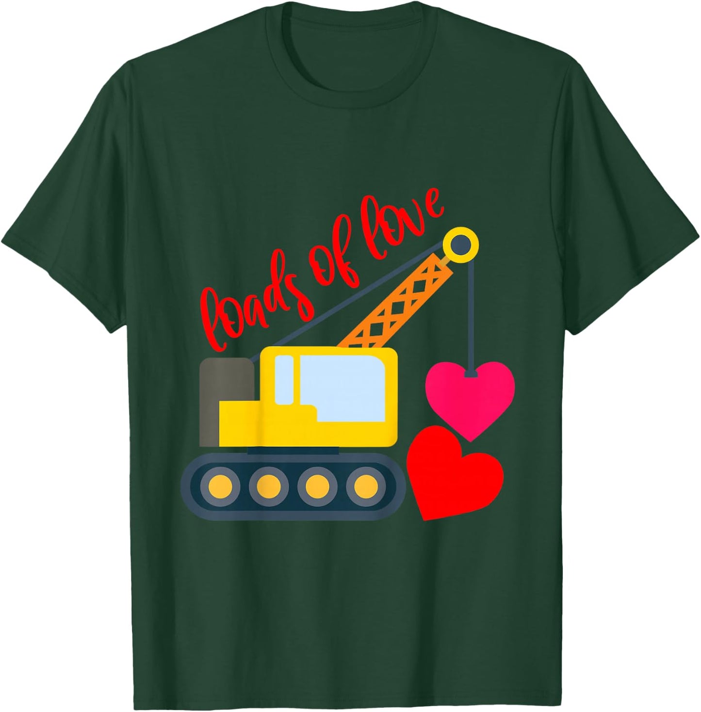 Kids Boys Valentines Day Loads of Love Toddler Girl Truck Hearts T-Shirt - T-Shirt | Forest
