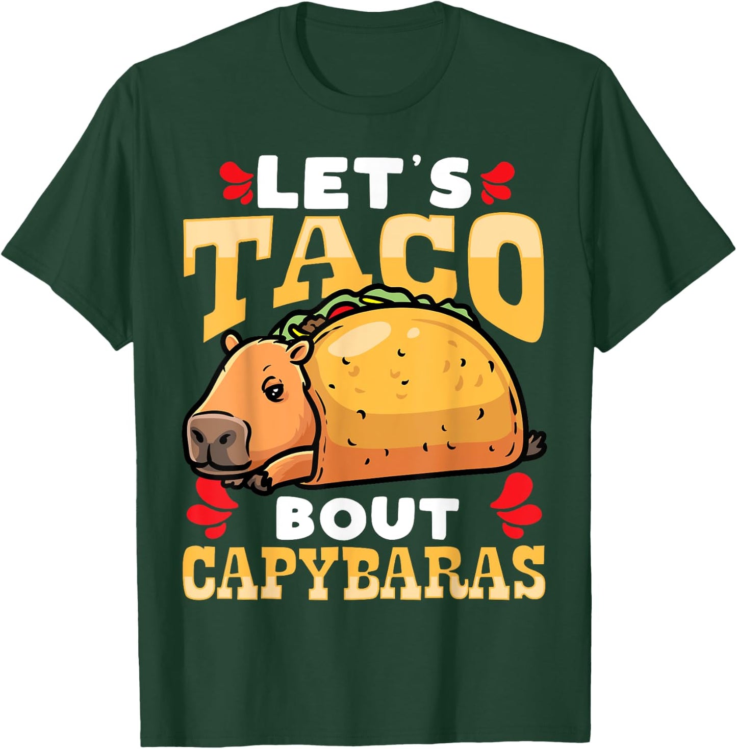 Capybara Cinco De Mayo Taco Giant Cavy Rodent T-Shirt - T-Shirt | Forest