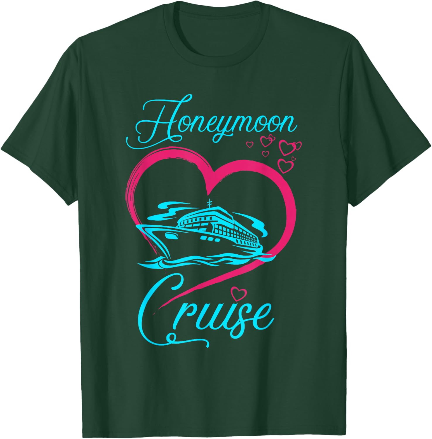Newlywed Fun-Loving Couples Honeymoon Cruise T-Shirt - T-Shirt | Forest