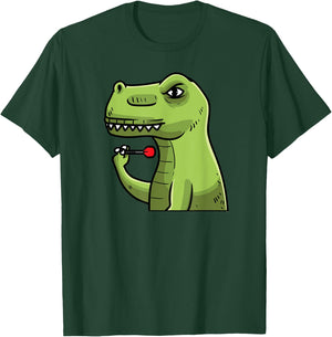 Darts Dinosaur Dart T-Rex Darts Player T-Shirt - T-Shirt | Forest