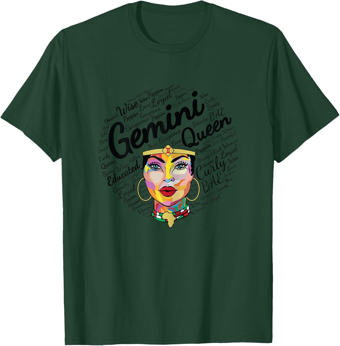 Gemini Queen Shirt Birthday Melanin Gemini Black Girl T-Shirt - T-Shirt | Forest