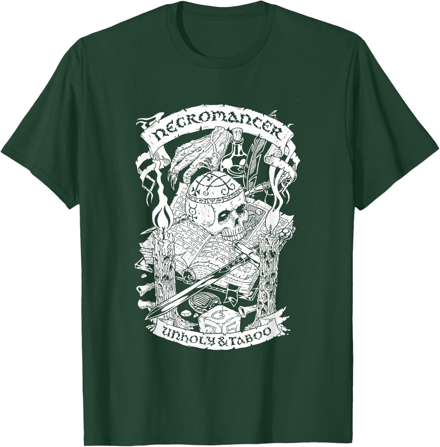 Games Sesh Fantasy RPG Necromancer - -Adults, Black, Small T-Shirt - T-Shirt | Forest
