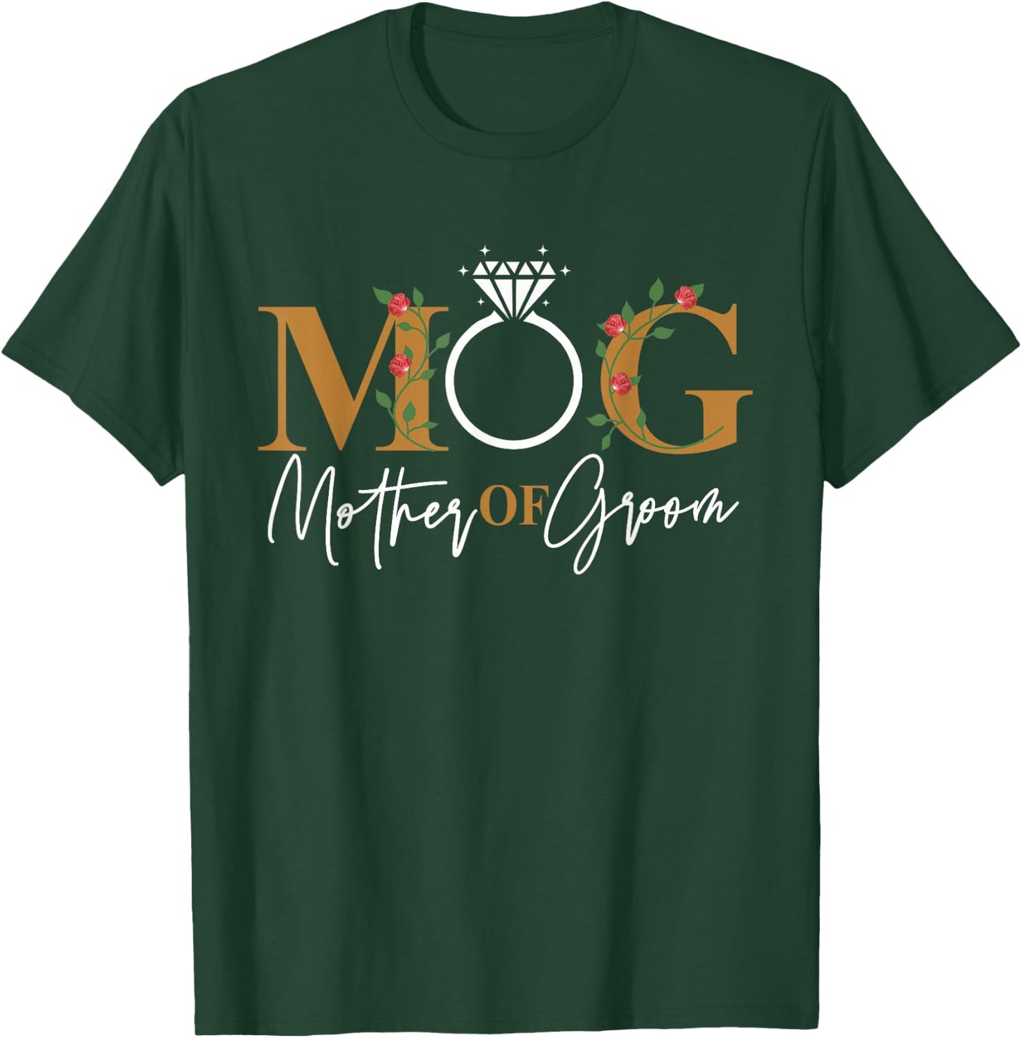 Father and Mother of Groom Diamond Ring MOG Wedding T-Shirt - T-Shirt | Forest